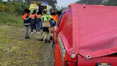 Rescate de un ciclista herido en Rianxo