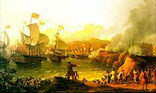 �leo de la hist�rica batalla de galeones en el estrecho de Rande, en el a�o 1702.