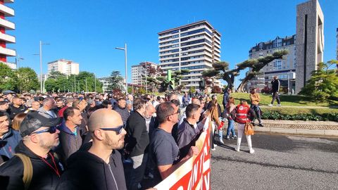 La marcha en la primera jornada de huelga a su paso por la plaza de Am�rica