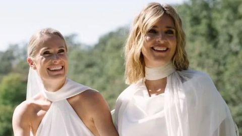 Sandra Barneda y Pascalle Paerel en su boda este s�bado.