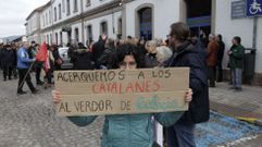 Protesta simult�nea por el tren en Monforte y Barcelona
