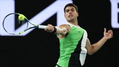 Carlos Alcaraz, durante su partido contra Adam Walton.