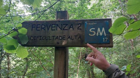 Cartel de la segunda fervenza de la ruta.