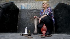 Esmeralda M�ndez, en la cancha de Oseiro donde entrena su equipo de chave, el Riverfran. 