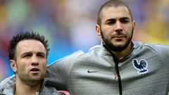 Benzema y Valbuena, durante un partido con la selecci�n