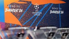 La urna de las bolas de la Champions, en la sede de la UEFA