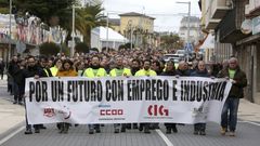 Manifestaci�n en defensa de la continuidad de la central, en una foto de archivo