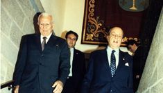 Gallego Fern�ndez y Manuel Fraga, en Santiago en 1995