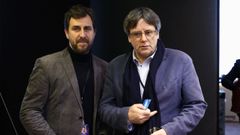 Carles Puigdemont y Toni Com�n, este mi�rcoles en la sesi�n plenaria del Parlamento Europeo.