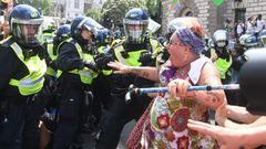 Protestas contra las restricciones en el denominado D�a de la Libertad en Londres