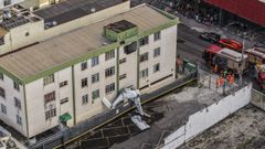 La avioneta incrustada en el edificio situado en la ciudad Belo Horizonte