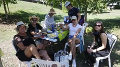 Uno de los grupos que se reuni� este domingo en Monte Alto para celebrar las Merendi�as da Torre
