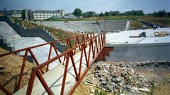 Obras en la vaguada del campus en el año 2000