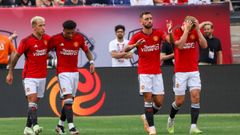 Manchester United.El Manchester United durante un amistoso de pretemporada