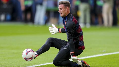 El portero del Barcelona, Ter Stegen, en el partido contra el Villarreal