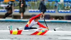 Adri�n Mosquera, compitiendo en la bah�a de Tokio