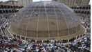 Recreacin de la cpula climatizada de la plaza de toros de Gijn para el evento Gijn Arena