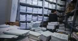 Aspecto que presentan los archivos de los juzgados de lo Mercantil coru�eses. 