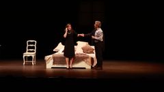 Andrea Pietra y Ricardo Darín, representando la obra «Escenas de la vida conyugal» en el teatro Colón de A Coruña