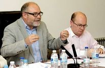 Manuel Antelo y Fernando Mancebo durante la celebraci�n de uno de los �ltimos plenos. 
