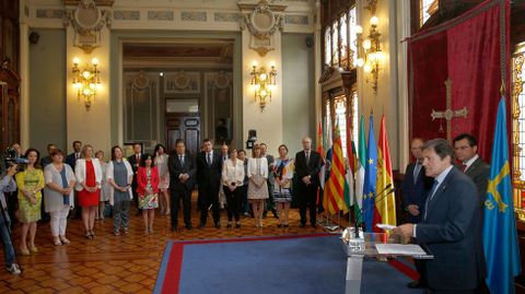 El presidente del Principado, Javier Fern�ndez, en el encuentro de Coprepa