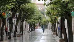 Las calles de Ourense presentaban ayer poco movimiento de personas tras anunciarse las medidas