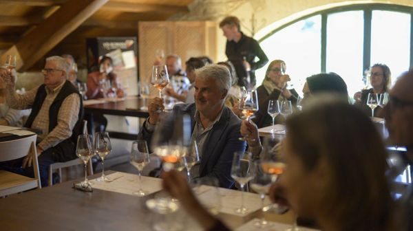 Cata en la bodega chantadina V�a Romana, una de las elegidas para abrir la campa�a