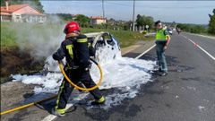 El coche qued totalmente calcinado