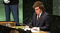 Javier Milei, durante su intervenci�n ante la Asamblea General de la ONU