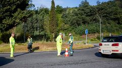 El dispositivo en la zona donde apareci� el cuerpo del hombre fallecido en el atropello.