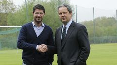 V�ctor, en su presentaci�n con el D�por en abril del 2015