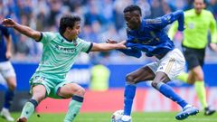 Rahim y Carlos lvarez, durante el Real Oviedo-UD Levante