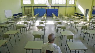 Aula de ex�menes de oposici�n, en una imagen de archivo.