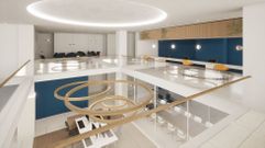 Doble altura. El bajo y el primero est�n conectados a trav�s de un gran patio central. Y en este conjunto se instalar�an un espacio de trabajo colaborativo, despachos, oficinas y zonas de espera.