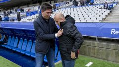 Rubn Reyes y Javi Rozada, antes del Oviedo-Rayo de la 19/20