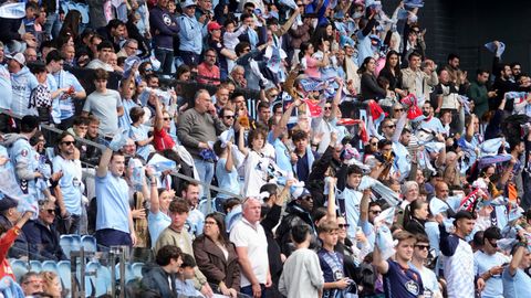 Grada de Bala�dos en el Celta-Elche de este domingo, con la entrada m�s baja de la temporada.