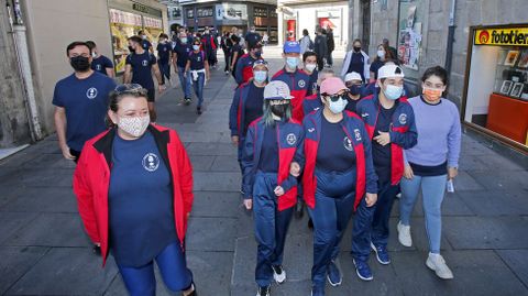 SALIDA DE LA CAMINATA PROTEGEMOS LOS CAMINOS, CON REPRESENTANTES DE LA  POLICA NACIONAL Y DE LA ASOCIACIN DE DISCAPACITADOS INTEECTUALES VIRGEN DE LA O-MENDEZ NUEZ