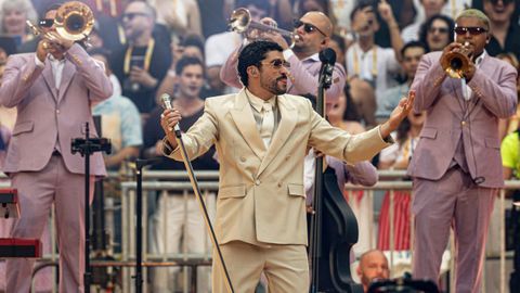El cantante puertorrique�o Bad Bunny durante uno de sus conciertos en Espa�a.