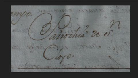 Manuscrito de 1752 en el que figura el topnimo San Cloyo, recogido por la filloga Claudia Elena Menndez