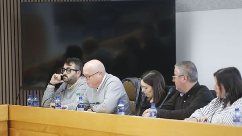 Los populares Daniel Orosa, Jos&eacute; Mar&iacute;a Garc&iacute;a-Leira Boado, Sandra L&oacute;pez, &Aacute;lvaro Fraga y Paula Gesto, en el pleno de los presupuestos