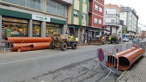 Obras en la calle Diego Pazos