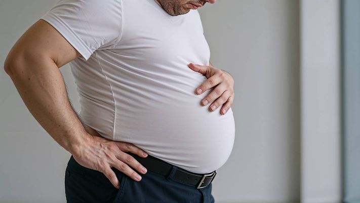 Imagen de archivo de una persona con obesidad