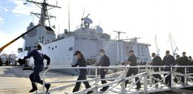 En la fotograf�a, la fragata F-101 amarrada en el Arsenal tras haber operado con la OTAN en el �ndico y el Mediterr�neo. 