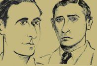 Debuxos dos guerrilleiros feitos por Siro para a homenaxe. 