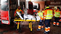 Traslado de un enfermo del hospital de Arriondas