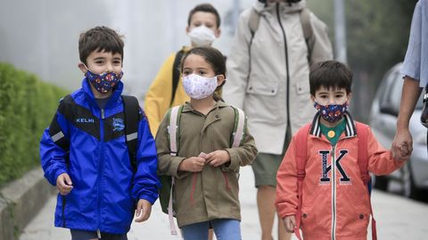 Primer da de clase para los alumnos del colegio Anexa de Lugo