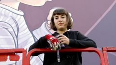 Una de las �ltimas obras que Lidia Cao hizo en la comarca fue para el festival Compostela Contempor�nea (en la foto), en el cual particip� con una intervenci�n en San L�zaro. Adem�s, hay murales suyos en Calo (Teo) u Ordes, entre otros muchos a lo largo y ancho de Galicia (Mi�o, Lugo, A Pobra de Trives, Carballo...) y tambi�n fuera de la comunidad aut�noma.