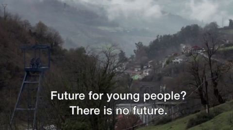 Fotograma del reportaje de BBC sobre la econom�a del trueque en Asturias.Fotograma del reportaje de BBC sobre la econom�a del trueque en Asturias