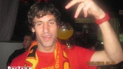 Joan Capdevila, en las celebraciones de la selecci�n espa�ola