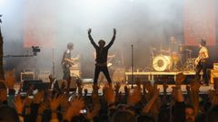 Imagen del concierto de Heredeiros da Crus en la Carballeira de Zas.